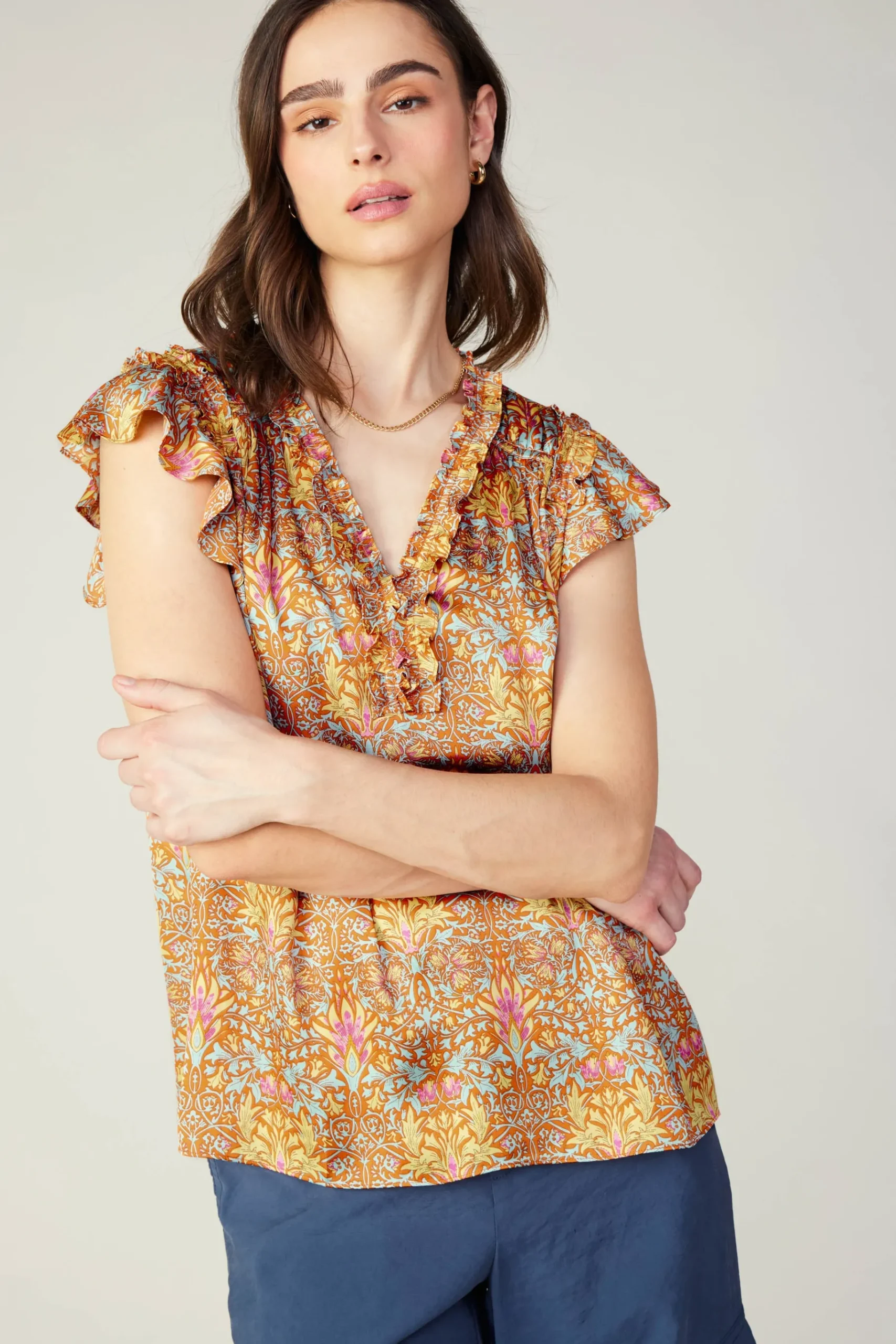 Best Floral Nouveau Blouse Women Sleeveless Tops | Short Sleeve Tops