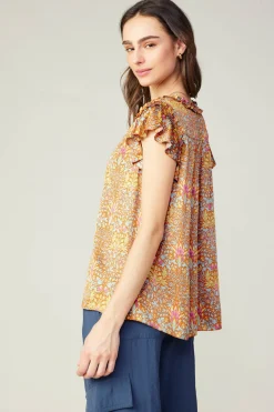 Best Floral Nouveau Blouse Women Sleeveless Tops | Short Sleeve Tops