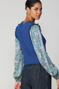 Discount Floral Nouveau Contrast Top Women Sweaters
