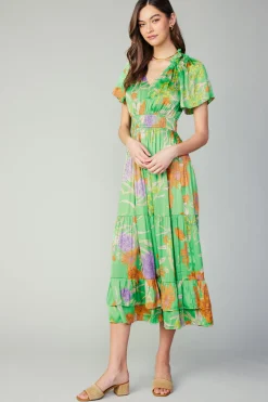 Discount Floral Pattern Maxi Dress Women Maxi Dresses