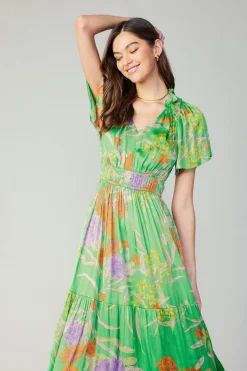 Discount Floral Pattern Maxi Dress Women Maxi Dresses