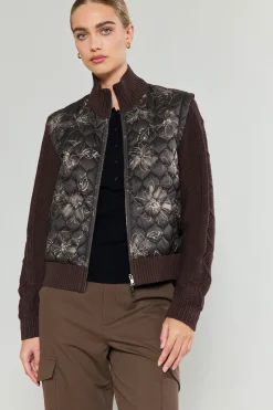 Clearance Floral Patterned Sweater Jacket Women Knitwear | Coats & Jackets