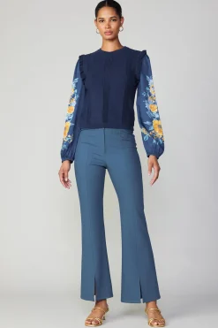 Discount Floral Print Contrast Sweater Top Women Sweaters