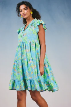 Online Floral Print Tiered Mini Dress Women Mini Dresses