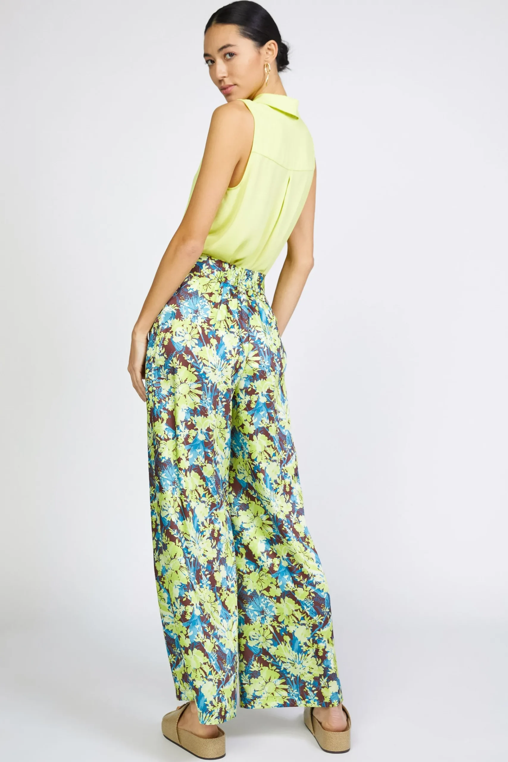 Clearance Floral Print Wide Pants Women Pants