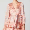 Sale Floral Surplice Mini Dress Women Mini Dresses