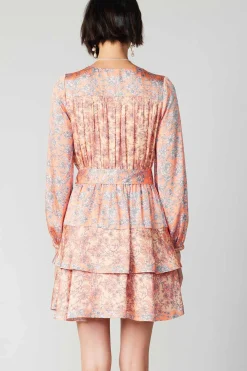 Sale Floral Surplice Mini Dress Women Mini Dresses