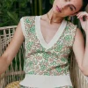 Discount Floral Sweater Vest Women Knitwear | Sweaters