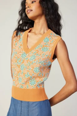 Sale Floral Sweater Vest Women Knitwear | Sleeveless Tops