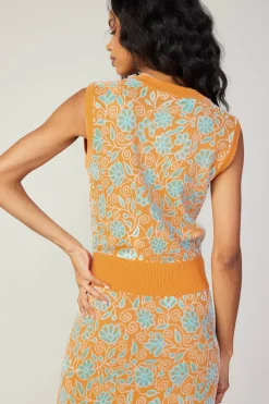 Sale Floral Sweater Vest Women Knitwear | Sleeveless Tops