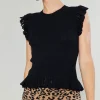 New Flutter Sleeve Sweater Top Women Knitwear | Sweaters