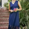 Best Fringe Skirt Midi Dress Women Midi Dresses