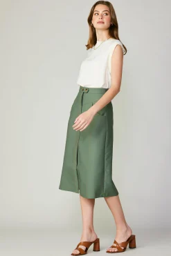 Discount Front Slit Midi Skirt Women Skirts