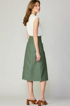 Discount Front Slit Midi Skirt Women Skirts