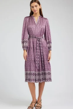 Sale Geo Printed Belted Midi Dress Women Maxi Dresses | Midi Dresses