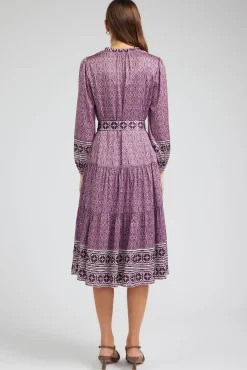 Sale Geo Printed Belted Midi Dress Women Maxi Dresses | Midi Dresses