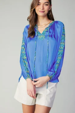 Hot Geometric Patterned Blouse Women Long Sleeve Tops