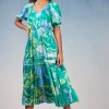 New Hana Botanical Midi Dress Women Midi Dresses