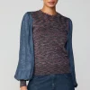 Sale Heather Contrast Sweater Top Women Long Sleeve Tops | Sweaters