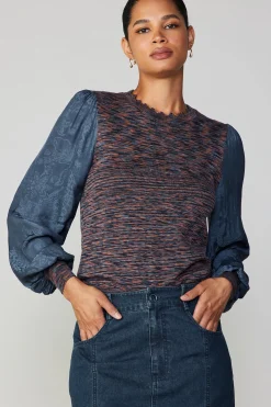 Sale Heather Contrast Sweater Top Women Long Sleeve Tops | Sweaters