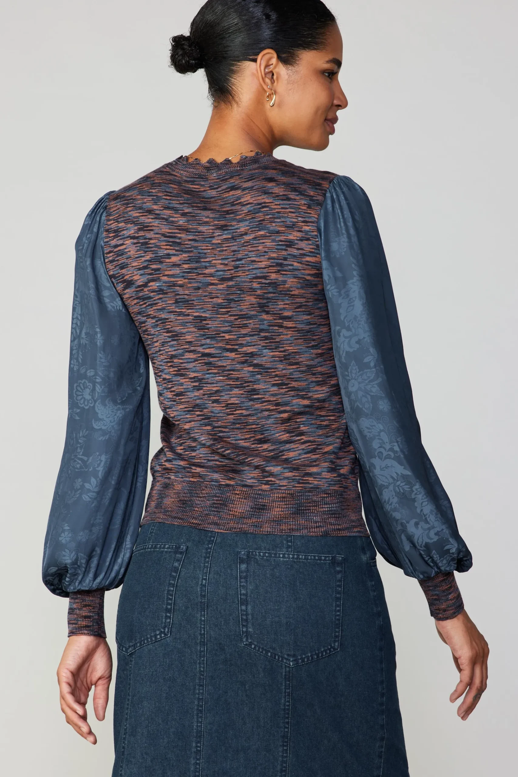 Sale Heather Contrast Sweater Top Women Long Sleeve Tops | Sweaters