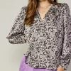 New Jacquard Paisley Blouse Women Long Sleeve Tops