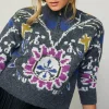 New Jacquard Zip Sweater Women Sweaters