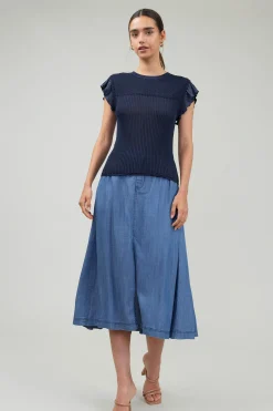 Outlet Knit Crewneck Ruffled Tank Women Knitwear
