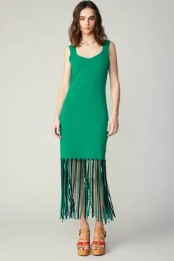 Clearance Knit Fringe Hem Dress Women Knitwear | Midi Dresses