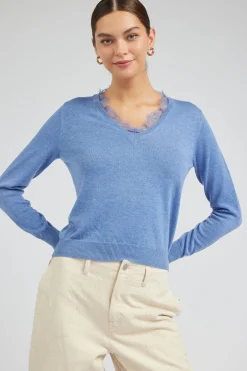 Hot Lace Detail Sweater Top Women Knitwear | Sweaters