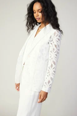Online Lace Single Breasted Blazer Women Coats & Jackets