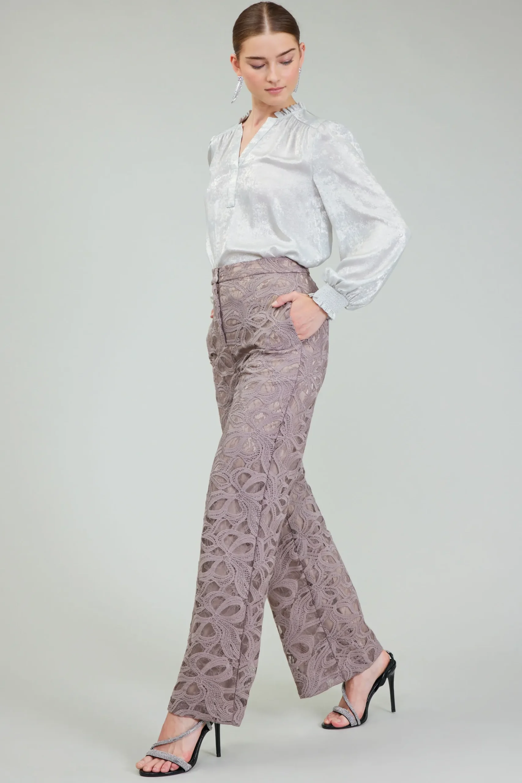 Discount Lace Straight Pant Women Pants