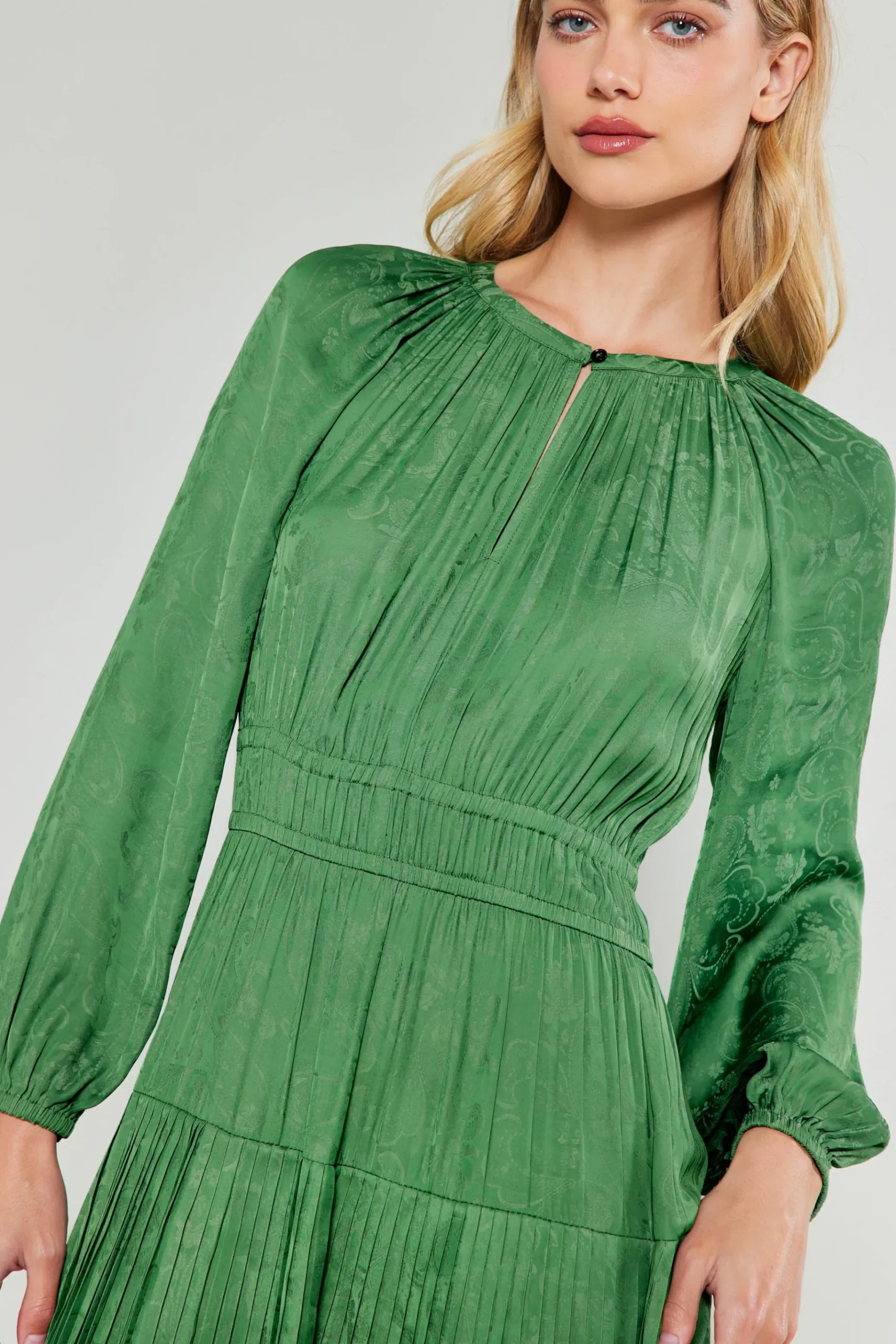 New Laraline Paisley Jacquard Midi Dress Women Midi Dresses