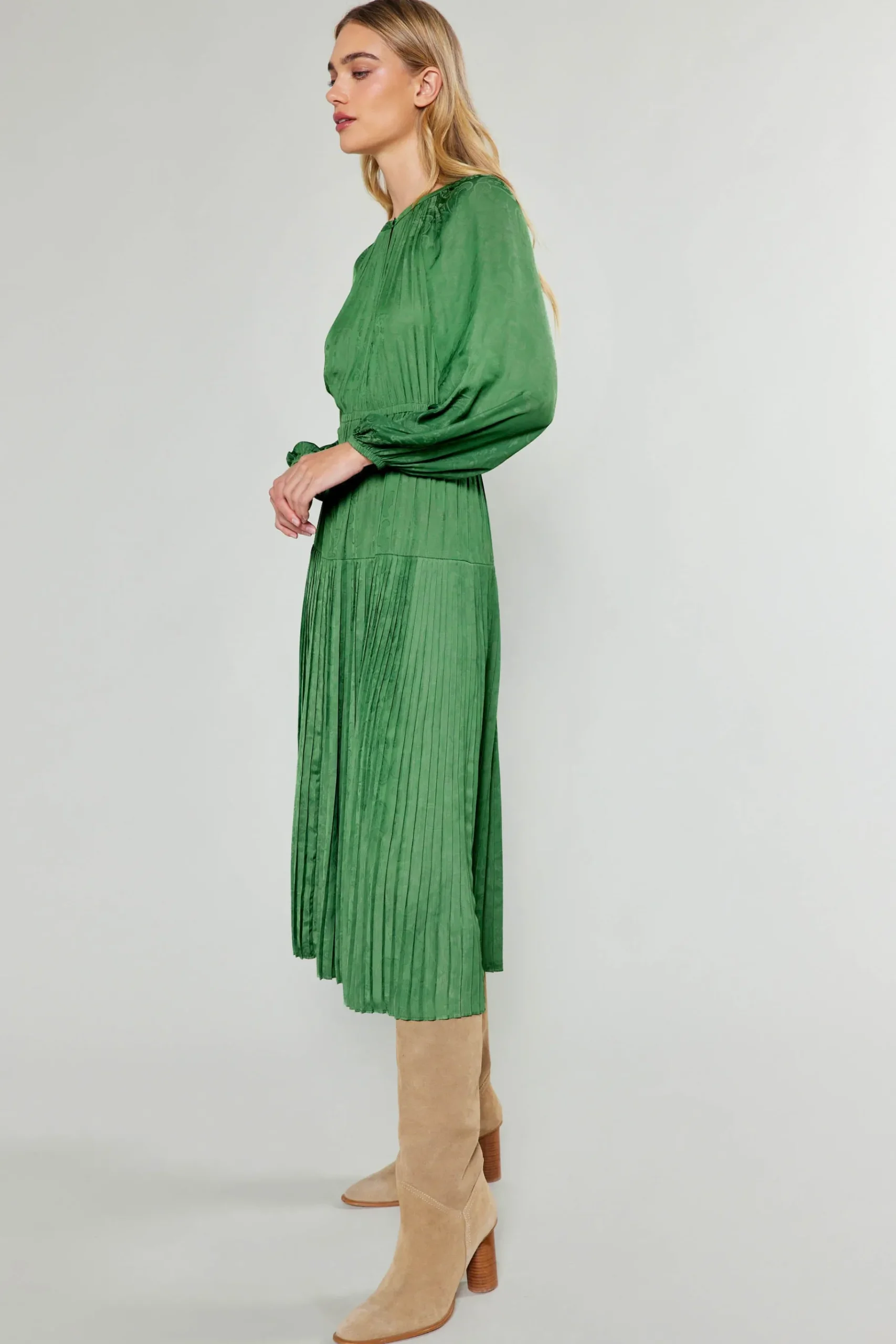 New Laraline Paisley Jacquard Midi Dress Women Midi Dresses