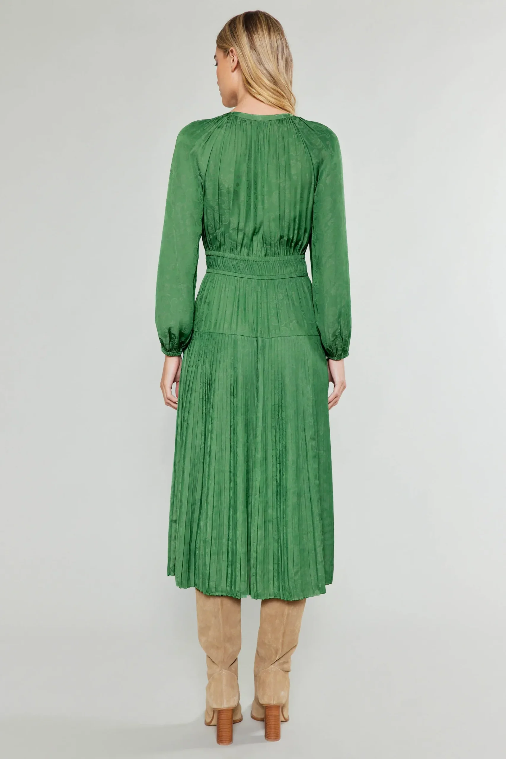 New Laraline Paisley Jacquard Midi Dress Women Midi Dresses