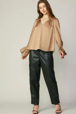 Hot Layered Cuff Blouse Women Long Sleeve Tops