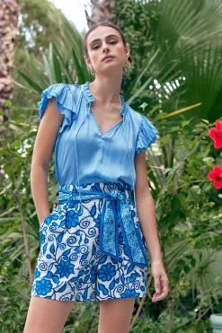 Hot Layered Lace Sleeve Top Women Short Sleeve Tops