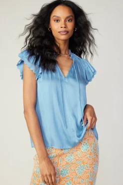 Hot Layered Lace Sleeve Top Women Short Sleeve Tops