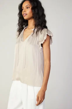 Clearance Layered Lace Sleeve Top Women Short Sleeve Tops