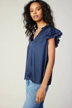 Sale Layered Lace Sleeve Top Women Short Sleeve Tops