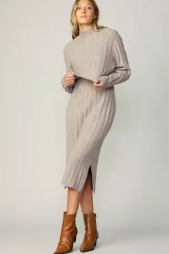New Layered Sweater Midi Dress Women Sweaters