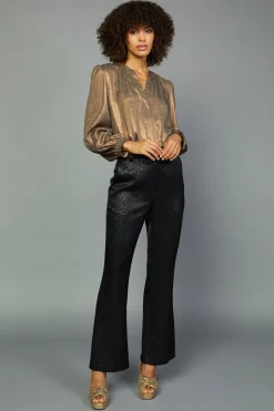 Best Leopard Jacquard Flare Pants Women Pants