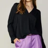 Hot Long Pleated Sleeve Blouse Women Long Sleeve Tops