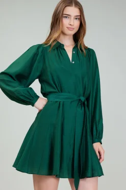 Clearance Lustrous Belted Mini Dress Women Mini Dresses