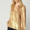Sale Lustrous Cuffed Blouse Women Long Sleeve Tops