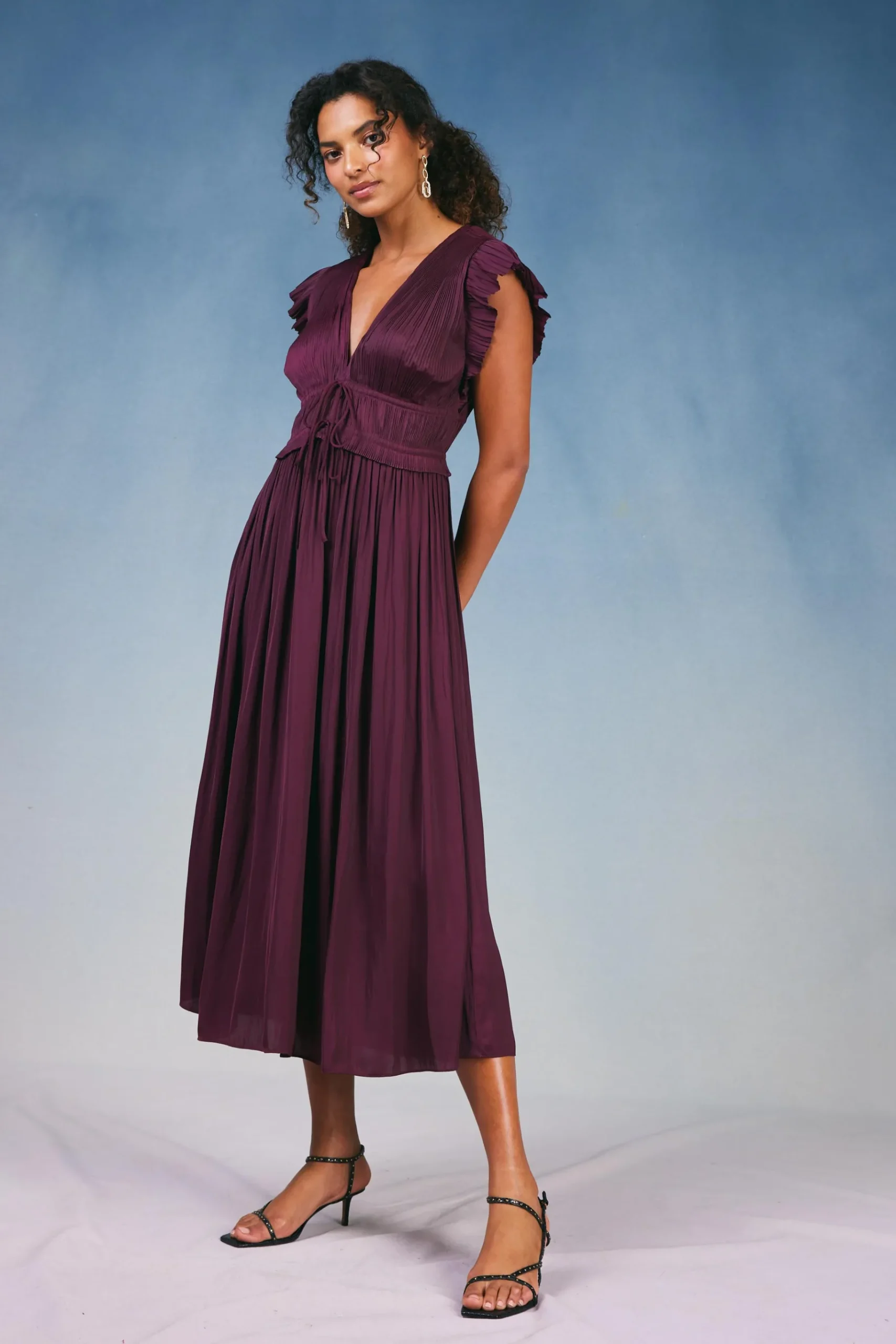 Fashion Mara Pleated Maxi Dress Women Maxi Dresses