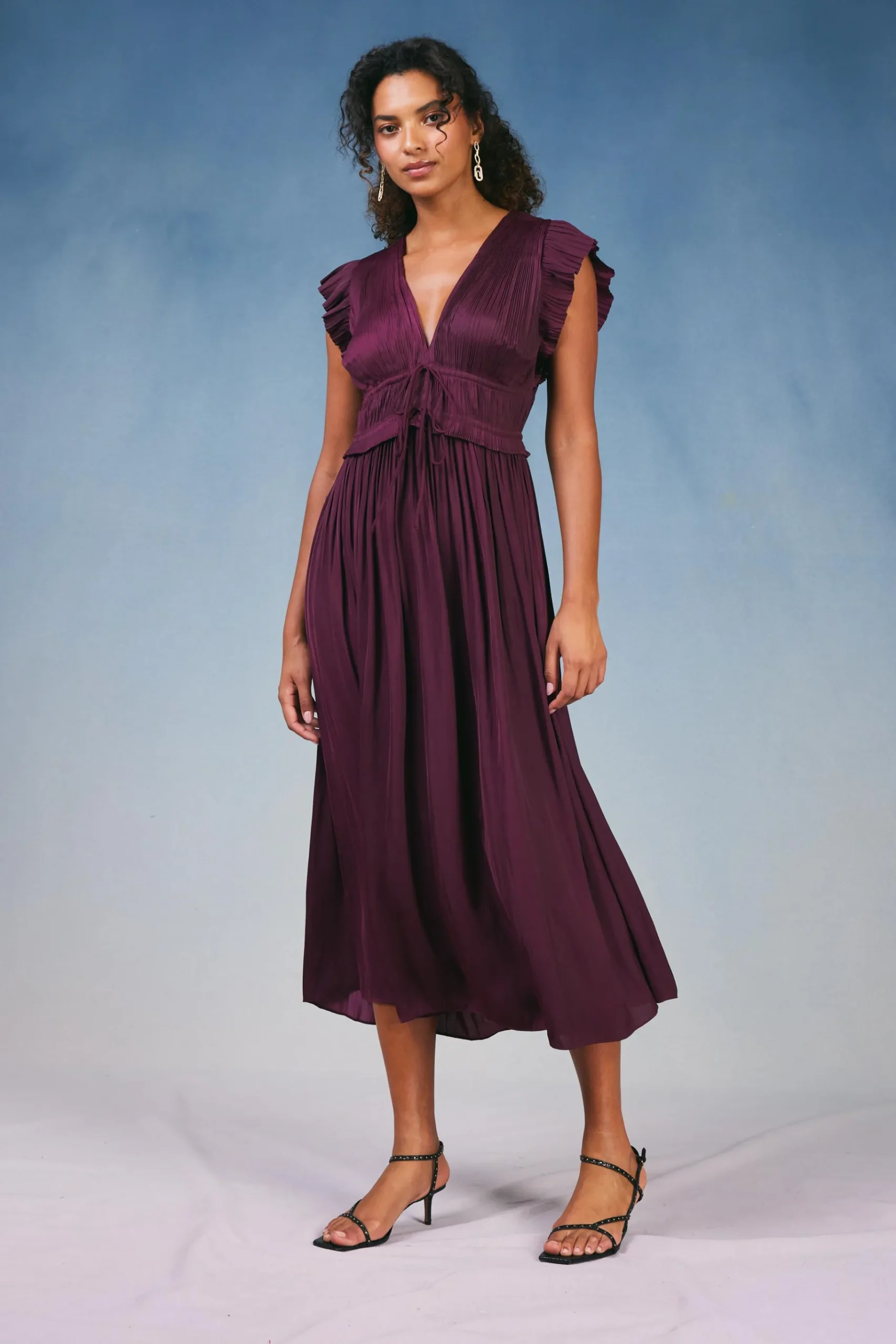 Fashion Mara Pleated Maxi Dress Women Maxi Dresses