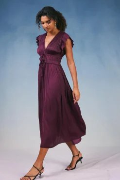 Fashion Mara Pleated Maxi Dress Women Maxi Dresses