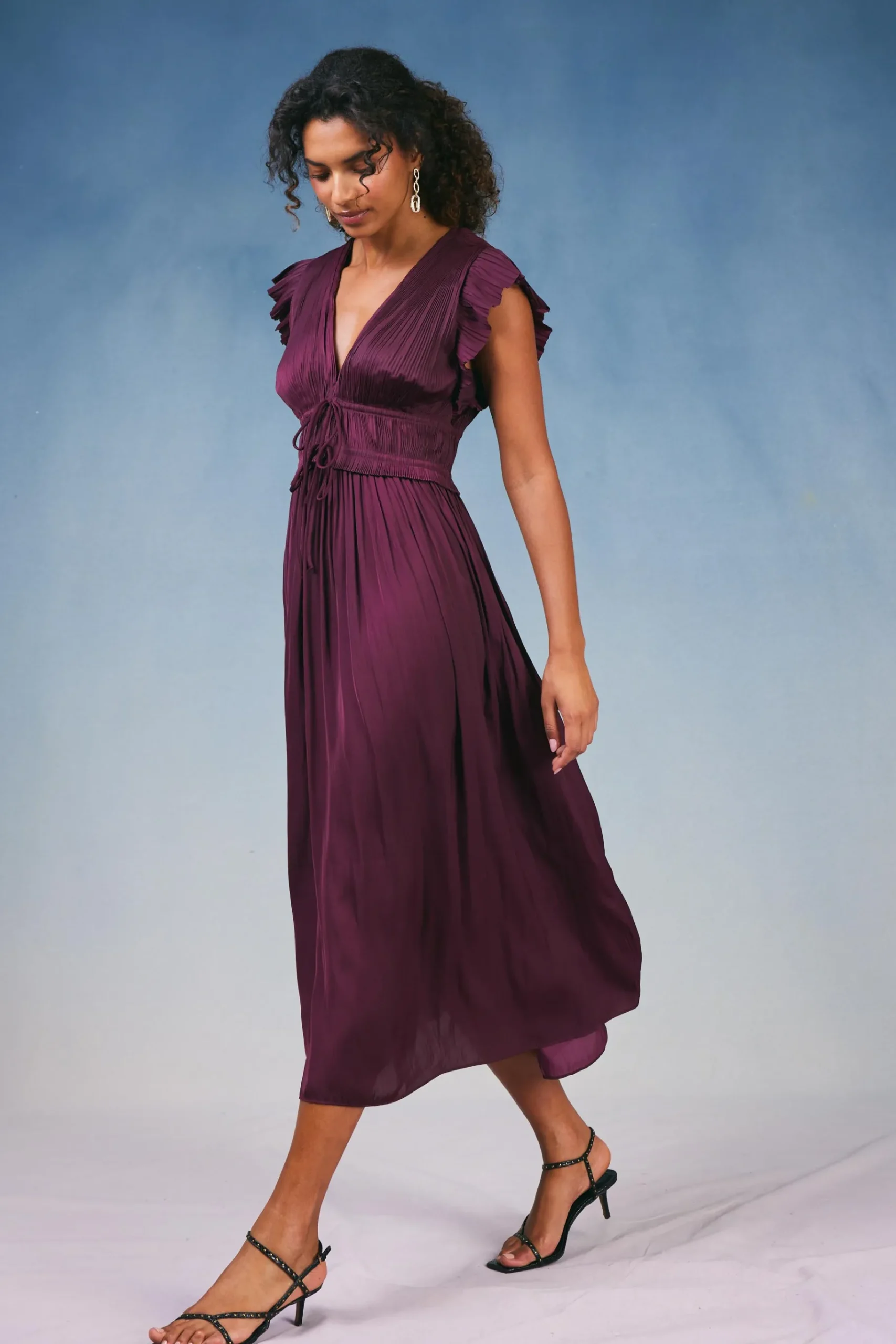 Fashion Mara Pleated Maxi Dress Women Maxi Dresses