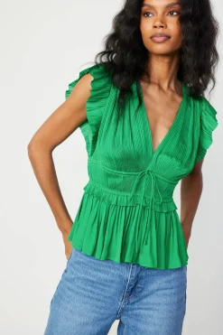 Outlet Mara Pleated Sleeveless Blouse Women Sleeveless Tops
